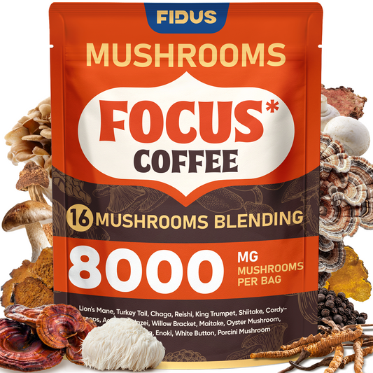 16 in 1 Mushroom Coffee with 8000mg Adaptogenic Mushrooms, 40 Servings