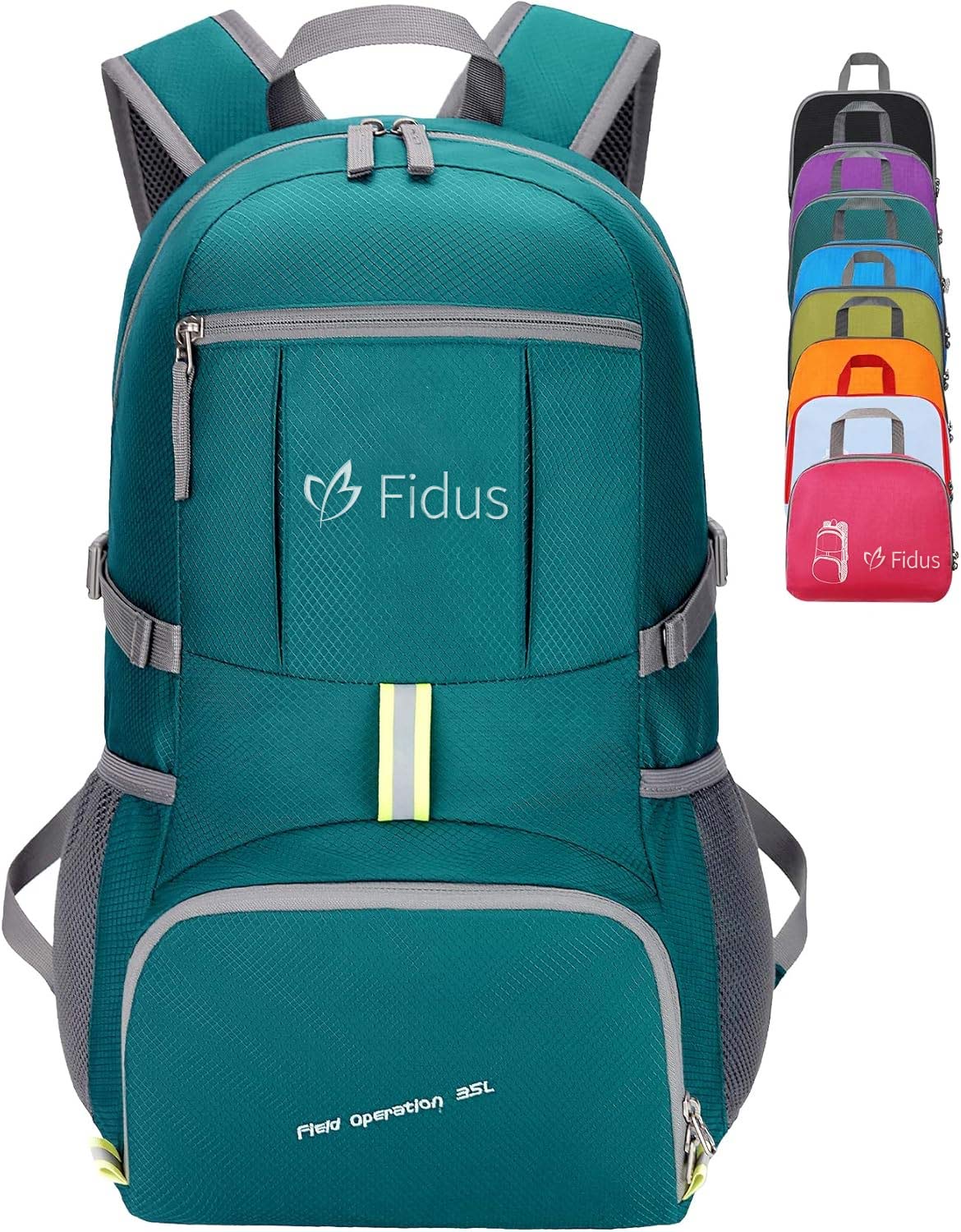 Fidus 35L Ultralight Lightweight Packable Foldable Travel Camping Hiking Outdoor Sports Backpack Daypack blue