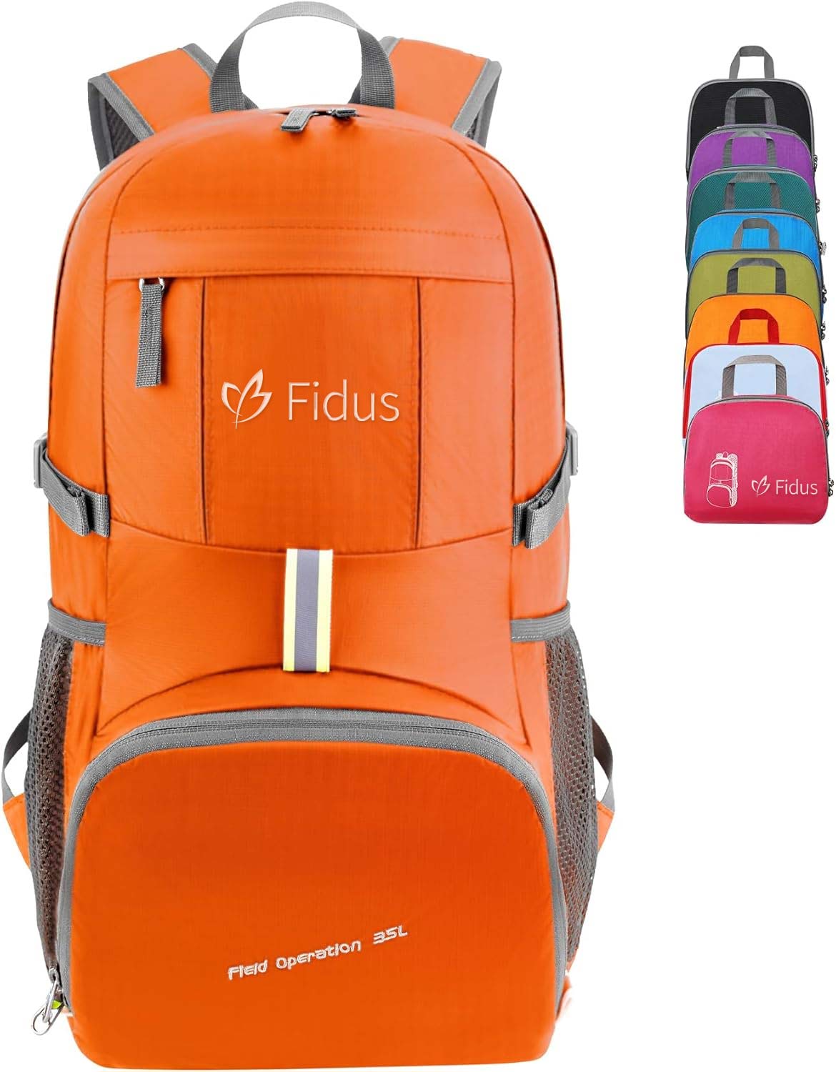 Fidus 35L Ultralight Lightweight Packable Foldable Travel Camping Hiking Outdoor Sports Backpack Daypack orange)