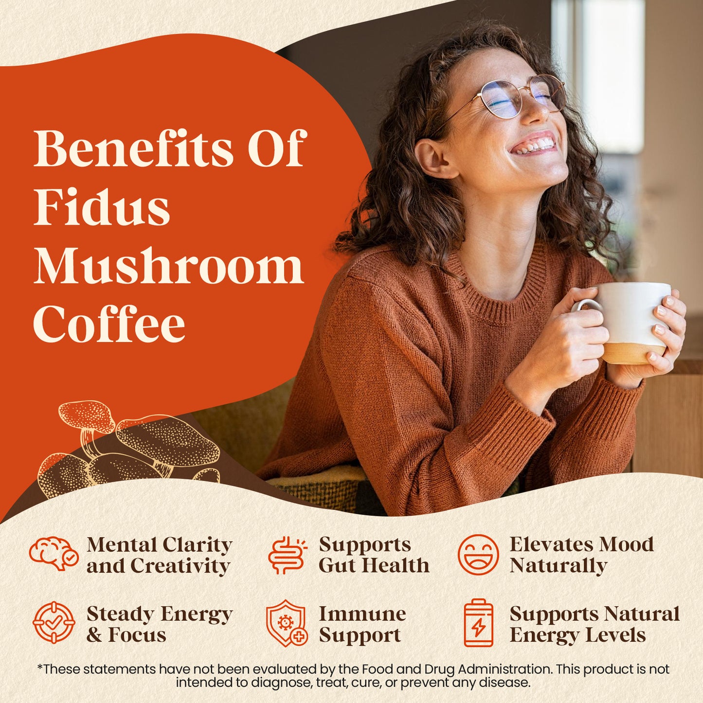 16 in 1 Mushroom Coffee with 8000mg Adaptogenic Mushrooms, 40 Servings