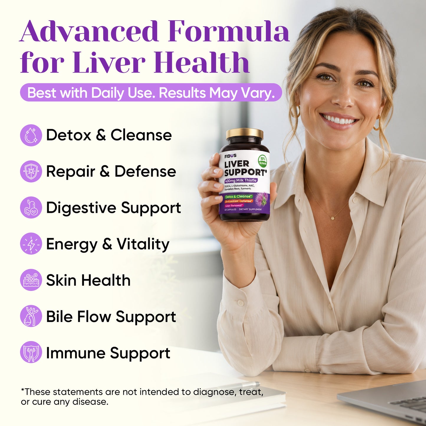 Liver Cleanse Detox & Repair, Milk Thistle(80% Silymarin) with NAC,Turmeric