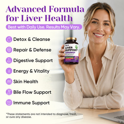 Liver Cleanse Detox & Repair, Milk Thistle(80% Silymarin) with NAC,Turmeric